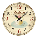 horloge murale pour cuisine avec des cakes gateaux vanille