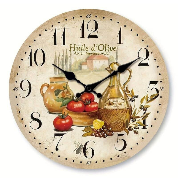 horloge murale provençale Aix-en-Provence pour cuisine avec huile d'olive