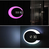 Horloge Design </br>Effet Led Blanc Colorée